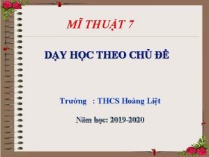 M THUT 7 DY HC THEO CH Trng