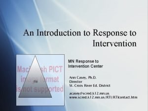 An Introduction to Response to Intervention MN Response