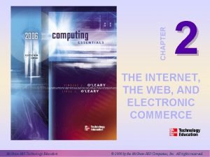 Chapter 2 the internet the web and electronic commerce