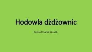 Hodowla dzownic