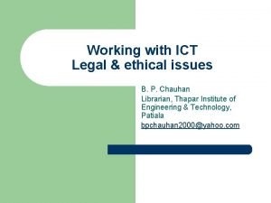 Legal and ethical issues in use of ict in education