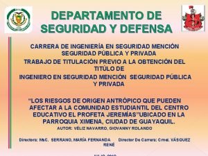 Seguridad y defensa carrera