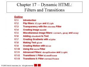 Filters and transitions in dhtml
