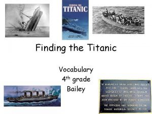 Titanic vocabulary