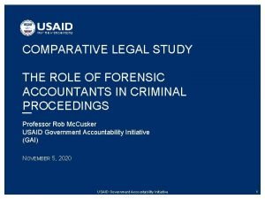 COMPARATIVE LEGAL STUDY THE ROLE OF FORENSIC ACCOUNTANTS