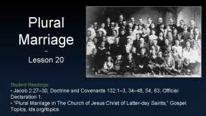 Plural Marriage Lesson 20 Student Readings Jacob 2