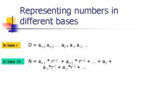 Representation of integers in different bases