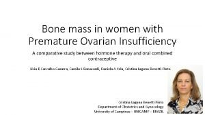 Bone mass in women with Premature Ovarian Insufficiency