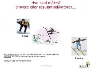 Hva skal mles Drivere eller resultatindikatorer Driver Resultatindikatorer