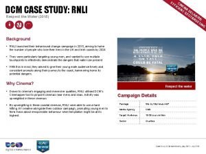 EF DCM CASE STUDY RNLI Respect the Water