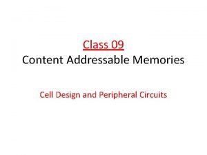 Content addressable memory example