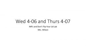 Wed 4 06 and Thurs 4 07 IMFs