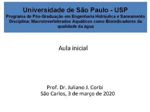 Universidade de So Paulo USP Programa de PsGraduao