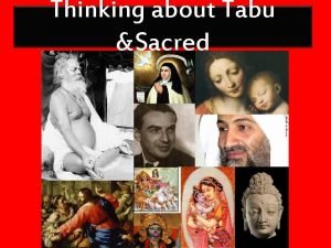 Thinking about Tabu Sacred What Is the Sacred