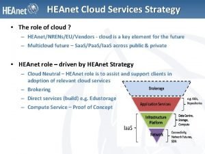 HEAnet Cloud Services Strategy The role of cloud