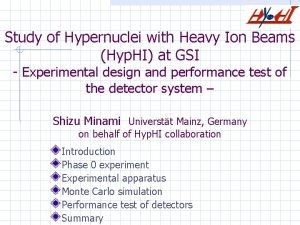 Study of Hypernuclei with Heavy Ion Beams Hyp