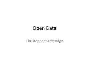 Open Data Christopher Gutteridge Christopher Gutteridge cgutteridge data