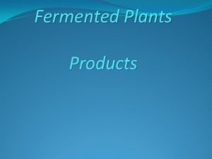 Fermented Plants Products Ali Raza Anser Fruits Cereals