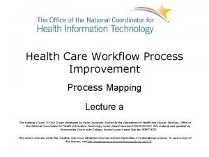 Health Care Workflow Process Improvement Process Mapping Lecture