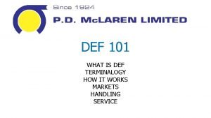 DEF 101 WHAT IS DEF TERMINALOGY HOW IT