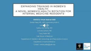 EXPANDING TRAINING IN WOMENS HEALTH A NOVEL WOMENS