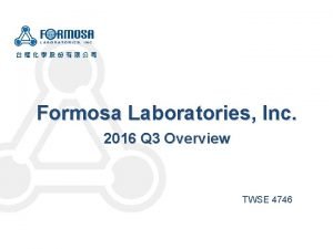 Formosa laboratories, inc.