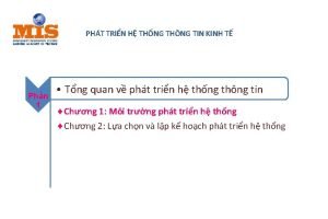 PHT TRIN H THNG THNG TIN KINH T