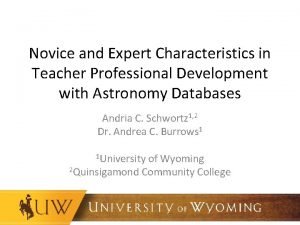 Novice and Expert Characteristics in Teacher Professional Development