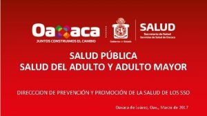 SALUD PBLICA SALUD DEL ADULTO Y ADULTO MAYOR