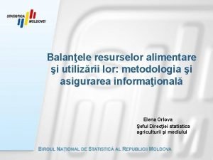 Balanele resurselor alimentare i utilizrii lor metodologia i