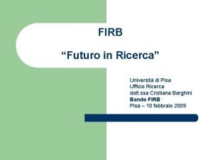 Firb futuro in ricerca