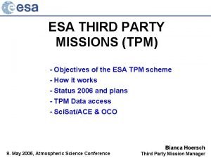 Esa third party missions