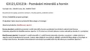 G 3121 G 3121 k Poznvn minerl a