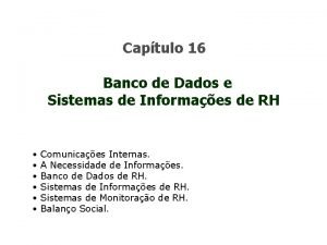 Banco de dados e sistemas de informações de rh