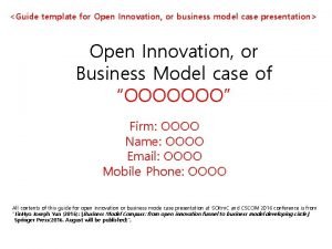 Open innovation canvas