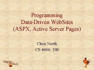 Programming DataDriven Web Sites ASPX Active Server Pages