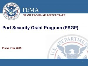 Port security grant program