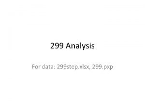 299 Analysis For data 299 step xlsx 299