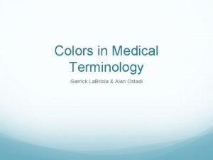 Colors in medical terminology