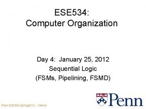 ESE 534 Computer Organization Day 4 January 25