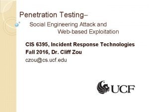 Penetration Testing Social Engineering Attack and Webbased Exploitation