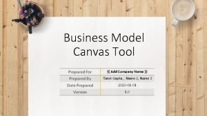 Business Model Canvas Tool Prepared For Add Company