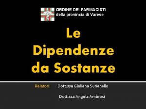Ordine farmacisti varese Ordine farmacisti varese