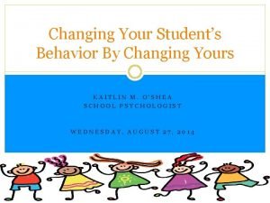 Changing Your Students Behavior By Changing Yours KAITLIN