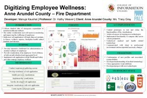 Digitizing Employee Wellness Anne Arundel County Fire Department