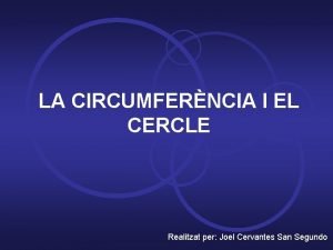 Circumferència i cercle
