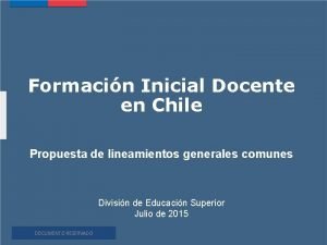 Formacin Inicial Docente en Chile Propuesta de lineamientos