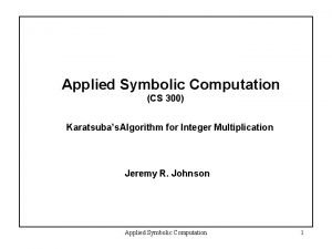 Karatsuba algorithm for polynomial multiplication