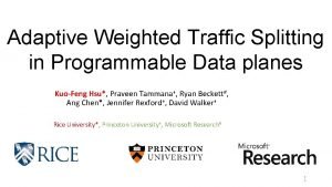 Adaptive Weighted Traffic Splitting in Programmable Data planes