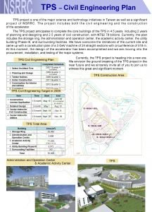 TPS Civil Engineering Plan TPS project is one